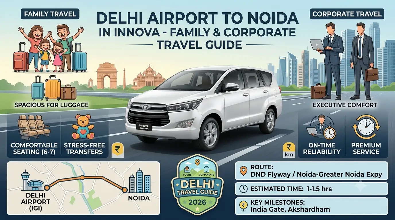 Delhi Airport to Noida in Innova - Family & Corporate Travel Guide