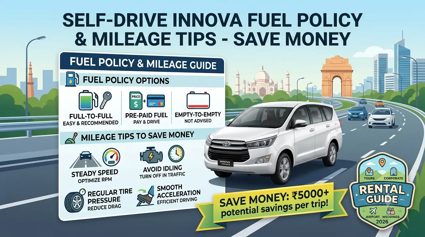 Self-Drive Innova Fuel Policy & Mileage Tips - Save Money